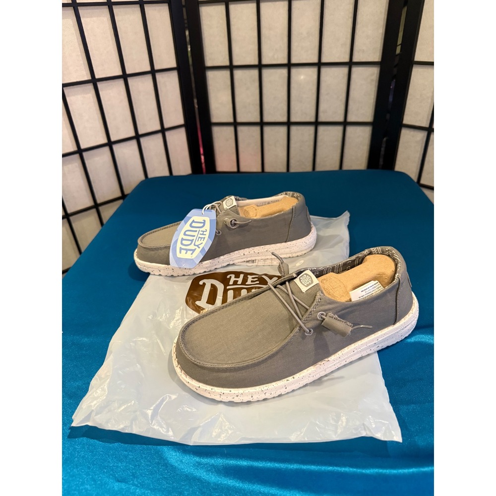 NWT HEYDUDE Wendy Stretch Canvas Shoes Women's 7 Monument Grey Gray Slip On